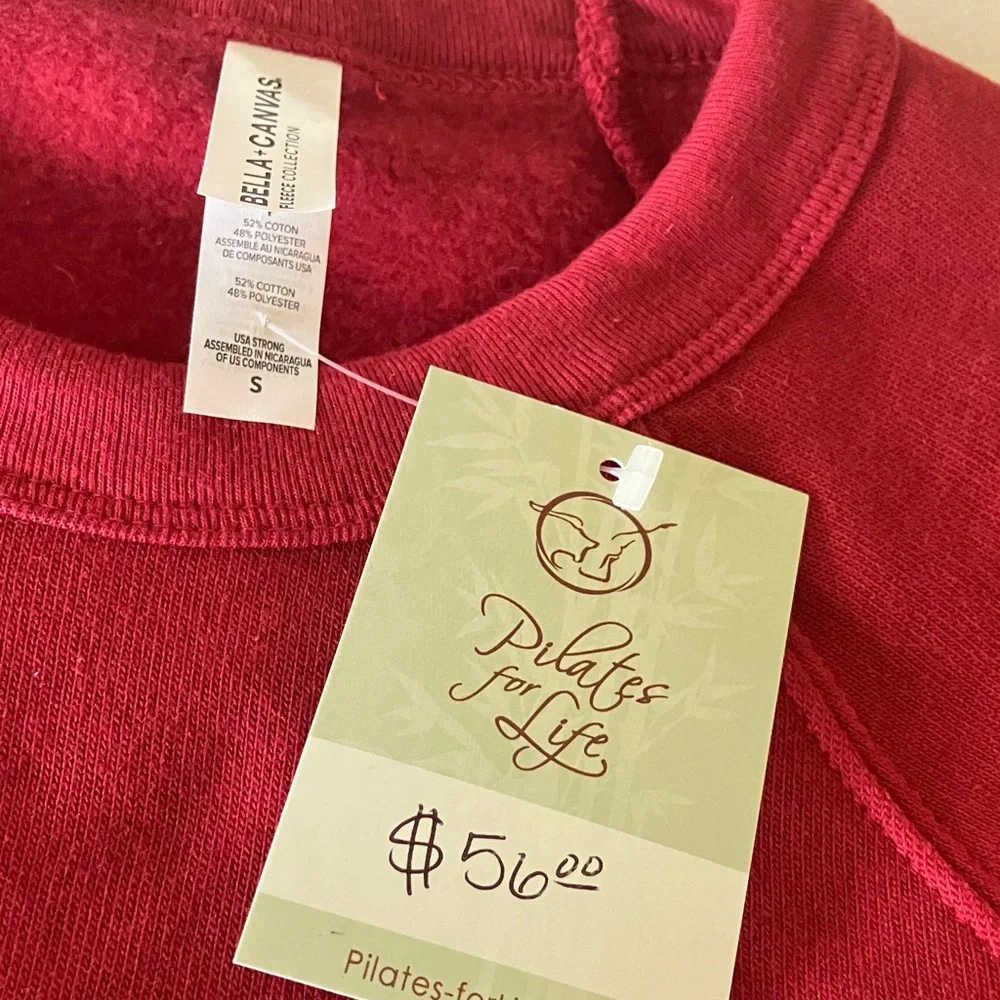 Bella Canvas Red Crewneck Pilates Sweat Shirt - Picture 5 of 7